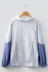 Oversized Striped Dolman Sleeve Collared Button Down Shirt