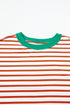 Oversized Striped Exposed Seam High Low Hem Top