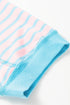 Oversized Striped Exposed Seam High Low Hem Top