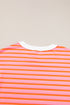 Oversized Striped Exposed Seam High Low Hem Top