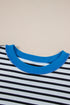 Oversized Striped Exposed Seam High Low Hem Top