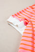 Oversized Striped Exposed Seam High Low Hem Top