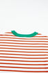 Oversized Striped Exposed Seam High Low Hem Top