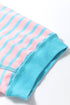 Oversized Striped Exposed Seam High Low Hem Top