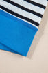 Oversized Striped Exposed Seam High Low Hem Top