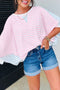 Oversized Striped Patchwork Dolman Sleeve Tee