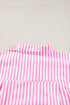 Oversized Striped Short Sleeve Button Down Shirt