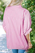 Oversized Striped Short Sleeve Button Down Shirt