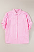 Oversized Striped Short Sleeve Button Down Shirt