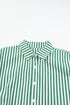 Oversized Striped Short Sleeve Button Down Shirt