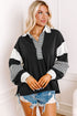 Oversized Striped Sleeve V Neck Collegiate Rugby Shirt