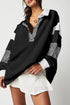Oversized Striped Sleeve V Neck Collegiate Rugby Shirt