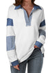Oversized Striped Sleeve V Neck Collegiate Rugby Shirt