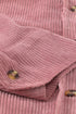 Oversized Textured Corduroy Button Down Pocket Shirt