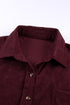 Oversized Textured Corduroy Button Down Pocket Shirt