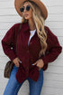 Oversized Textured Corduroy Button Down Pocket Shirt