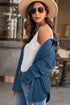 Oversized Textured Corduroy Button Down Pocket Shirt