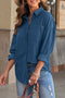 Oversized Textured Corduroy Button Down Pocket Shirt