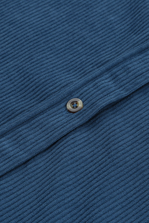 Oversized Textured Corduroy Button Down Pocket Shirt