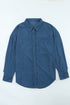 Oversized Textured Corduroy Button Down Pocket Shirt