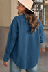 Oversized Textured Corduroy Button Down Pocket Shirt