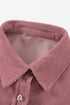 Oversized Textured Corduroy Button Down Pocket Shirt