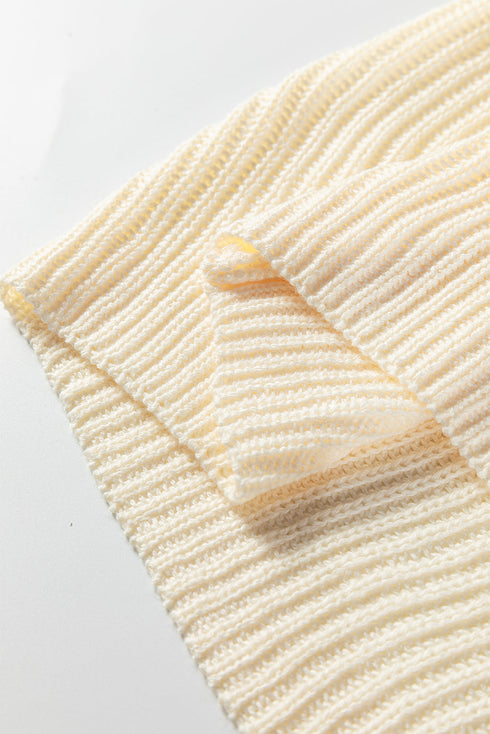 Oversized Textured Knit Turtleneck Pocket Poncho Sweater