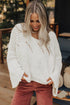 Oversized Textured Open Knit Bell Sleeve V Neck Sweater