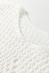 Oversized Textured Open Knit Bell Sleeve V Neck Sweater