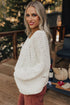 Oversized Textured Open Knit Bell Sleeve V Neck Sweater