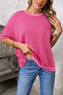 Oversized Textured Ribbed Open Back Bow Detail Shirt
