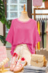 Oversized Textured Ribbed Open Back Bow Detail Shirt
