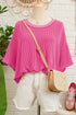 Oversized Textured Ribbed Open Back Bow Detail Shirt