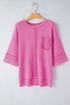 Oversized Textured Waffle Knit Bracelet Sleeve Top