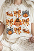 Oversized Turkey Pie And Bows Holiday Graphic Shirt