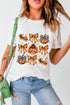 Oversized Turkey Pie And Bows Holiday Graphic Shirt