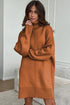 Oversized Turtleneck Center Seam Knit Sweater Dress