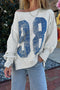 Oversized Varsity Graphic Print Drop Shoulder Pullover Sweatshirt