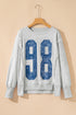 Oversized Varsity Graphic Print Drop Shoulder Pullover Sweatshirt