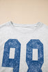 Oversized Varsity Graphic Print Drop Shoulder Pullover Sweatshirt