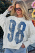 Oversized Varsity Graphic Print Drop Shoulder Pullover Sweatshirt