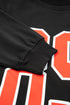 Oversized Varsity Stripe Graphic Crew Neck Sweatshirt