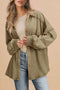 Oversized Waffle Knit Patchwork Button Down Shacket Jacket