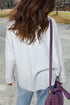 Oversized Waffle Knit Ribbed Patchwork Dolman Sleeve Top