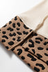Oversized Waffle Knit Star Patch Animal Print Top