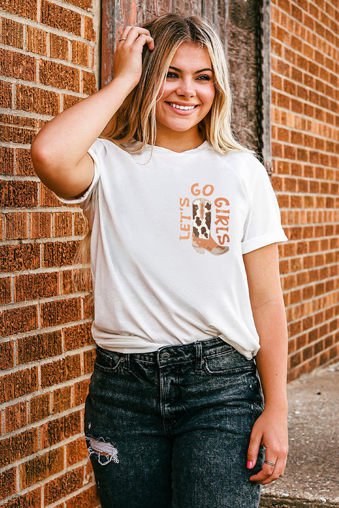 Oversized Western Cowboy Hat And Boots Graphic Print T-Shirt