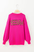 Oversized Western Hat Graphic Mock Neck Sweater