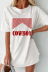 Oversized Western Letter Graphic Short Sleeve Tee
