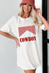 Oversized Western Letter Graphic Short Sleeve Tee