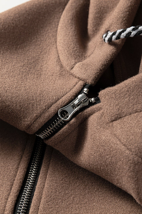 Oversized Zip Front Longline Tunic Hoodie